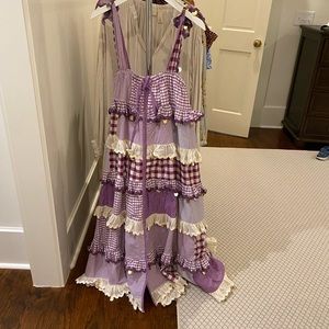 INNIKA CHOO purple patchwork ric rac maxi dress never worn size 1
